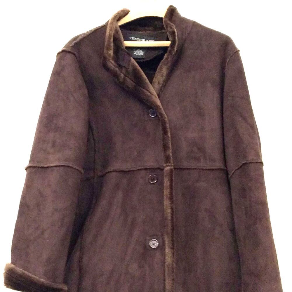 Centigrade Outerwear Brown Faux Suede Vintage Penny Lane Style  Coat - Picture 6 of 9